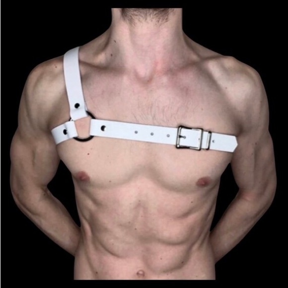 Y-Harness Fetish Mens Leather Harness, Adjustable Body Chest Harness - Picture 7 of 7